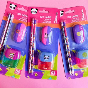 Kit Escolar Papelaria Luluca Lápis Borracha Apontador | LU1206
