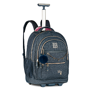 Mochila Rodinha Rebecca Bonbon Denim Vintage 19" | RB27023
