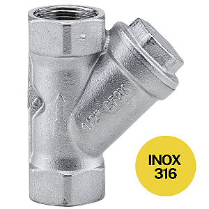 Filtro Y 1/2" BSP Aço Inox 316