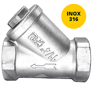 Filtro Y 1.1/4" BSP Aço Inox 316