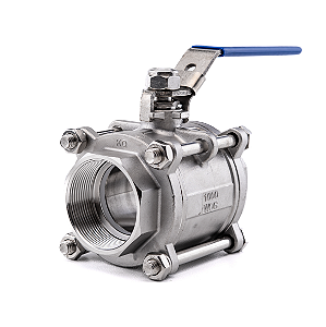 Válvula Tripartida Esfera 2" BSP Aço Inox 304 com Vedação PTFE 1000PSI