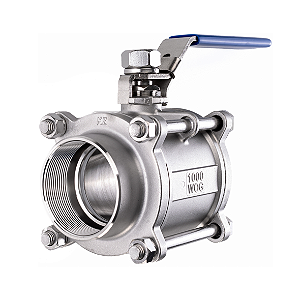 Válvula Tripartida Esfera 2.1/2" BSP Aço Inox 304 com Vedação PTFE 1000PSI