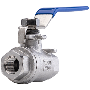 Válvula Esfera 3/8" BSP Aço Inox 304 com Vedação PTFE 1000PSI