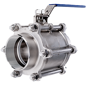 Válvula Esfera Tripartida 4" BSP Aço Inox 304 com Vedação PTFE 1000PSI