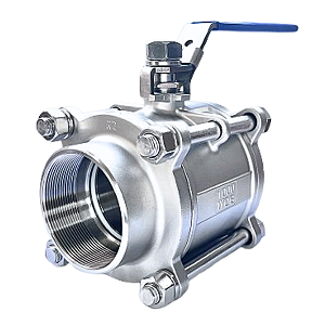 Válvula Tripartida Esfera 4" BSP Aço Inox 304 com Vedação PTFE 1000PSI