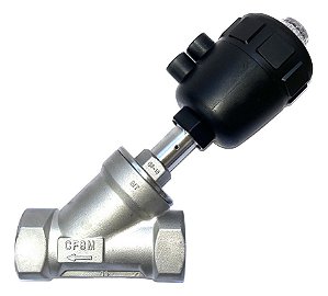 Válvula Angular Pneumática 2.1/2" NF Aço Inox 304