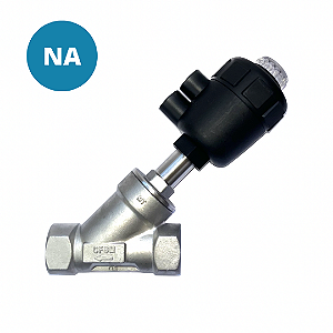 Válvula Angular Pneumática 1" NA Aço Inox 304