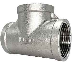 Conexão Tee 1-1/4 Polegada Bsp Aço Inox 304 Rosca Fêmea