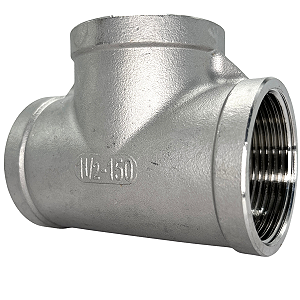 Conexão Tee 1-1/2 Polegada Bsp Aço Inox 304 Rosca Fêmea