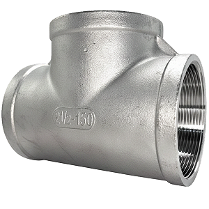 Conexão Tee 2-1/2 Polegada Bsp Aço Inox 304 Rosca Fêmea