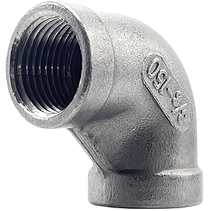 Conexão Curva Cotovelo 90° 3/8 Polegada BSP Aço Inox 304 Rosca Fêmea