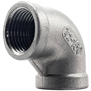Conexão Curva Cotovelo 90° 1/2 Polegada BSP Aço Inox 304 Rosca Fêmea