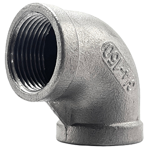 Conexão Curva Cotovelo 90° 3/4 Polegada BSP Aço Inox 304 Rosca Fêmea