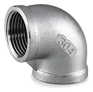 Conexão Curva Cotovelo 90° 1 Polegada BSP Aço Inox 304 Rosca Fêmea