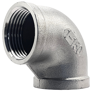 Conexão Curva Cotovelo 90° 1 Polegada BSP Aço Inox 304 Rosca Fêmea