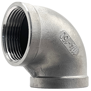 Conexão Curva Cotovelo 90° 1-1/4 Polegada BSP Aço Inox 304 Rosca Fêmea