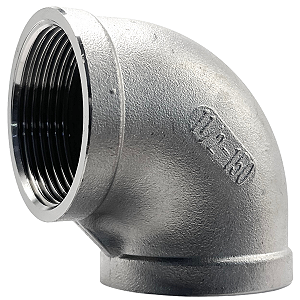 Conexão Curva Cotovelo 90° 1-1/2 Polegada BSP Aço Inox 304 Rosca Fêmea