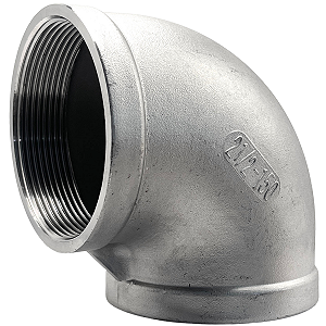 Conexão Curva Cotovelo 90° 2-1/2 Polegada BSP Aço Inox 304 Rosca Fêmea