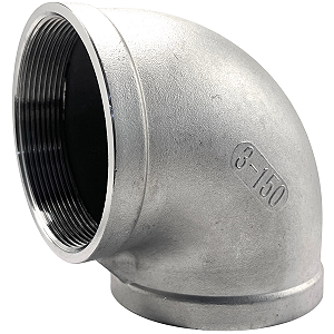 Conexão Curva Cotovelo 90° 3 Polegada BSP Aço Inox 304 Rosca Fêmea