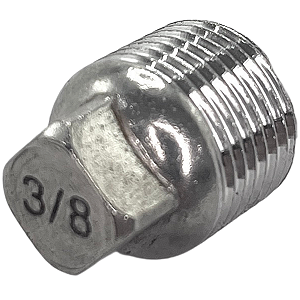 Conexão Plug BSP 3/8 Polegada Aço Inox 304 Rosca Macho