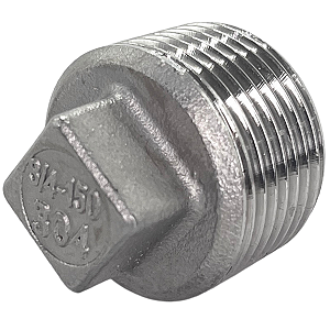 Conexão Plug BSP 3/4 Polegada Aço Inox 304 Rosca Macho