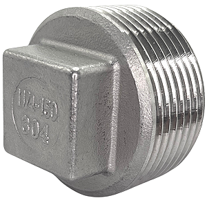 Conexão Plug BSP 1-1/4 Polegada Aço Inox 304 Rosca Macho