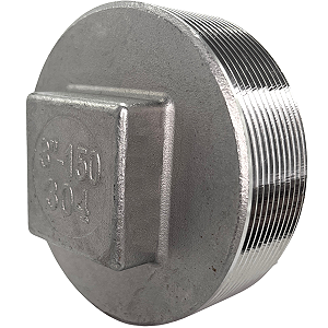 Conexão Plug BSP 3 Polegada Aço Inox 304 Rosca Macho