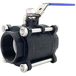 Válvula Esfera Tripartida 2" Aço Carbono BSP WCB com Vedação PTFE 1000PSI