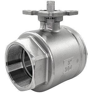 Válvula Esfera com base para atuador 3" BSP Aço Inox 304 com Vedação PTFE 1000PSI