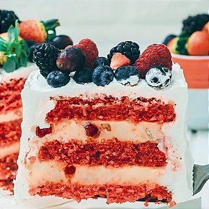 Bolo Vegano Red Velvet - Sem Trigo