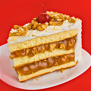 Bolo Vegano de Doce de Leite com Nozes