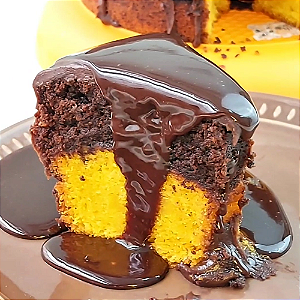 Bolo de Cenoura com Brownie