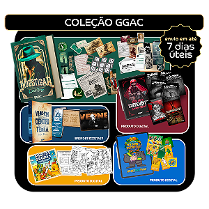 COLEÇÃO GGAC: INVESTIGAR LIVRO-JOGO EXPERIÊNCIA + LIVRO DE LUXO VIAGEM + SOBREVIVER LIVRO-JOGO DIGITAL + ORDEM E REGRESSO PRINT AND PLAY DIGITAL + MIGOS E GRUDES DIGITAL