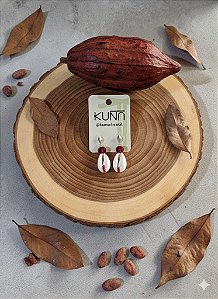 Brinco Búzios com Cristal Vermelho