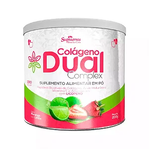 Colágeno Dual Complex Solúvel - Sabor Morango com Limão - 200g