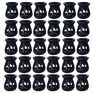 Kit 30un Difusor Rechaud/rechô Cerâmica Lua para Óleo Essencial e Wax Melts Preto
