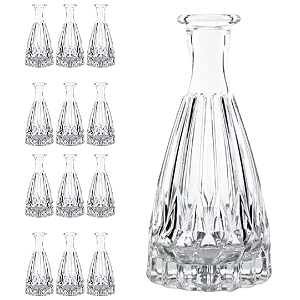 Kit 12 Vaso de Vidro Diamante 15cm Decorativo P/ Difusor de Ambientes E Arranjos De Flores