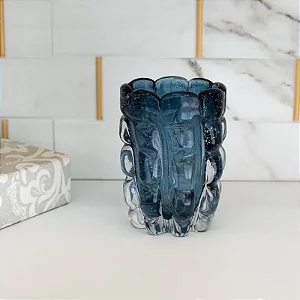 Vaso De Vidro Italy Estilo Murano Azul A17cm X D12cm 0,99kg 4808 Lyor Original