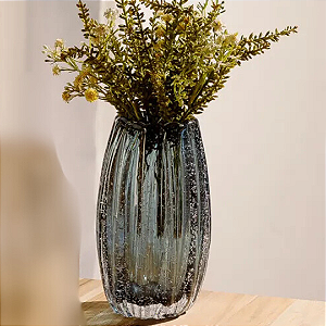 Vaso De Vidro Italy Tipo Murano Azul 17cmx12cm 220495 Lyor