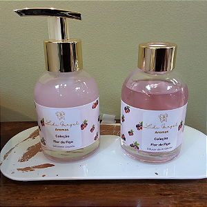 Kit Lavabo Sabonete Líquido + Aromatizador de Ambientes Linha Flor de Figo Lidi Gurgel