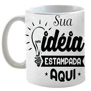 Caneca Porcelana Personalizada Sua Ideia Arte Logo Foto Aqui