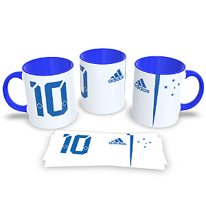 Caneca Cruzeiro Time Brasileiro Alça E Interno Azul