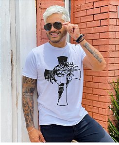 Camiseta Jesus Cristo Cruz Gospel Unissex Poliester Presente