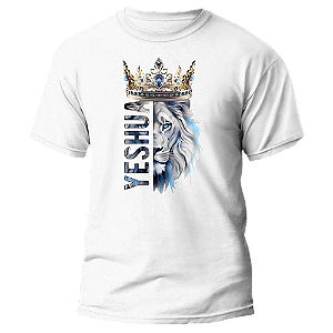 Camiseta Yeshua Leão Coroa Unissex Poliester Presentes