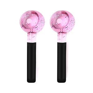 Esfera de Cromoterapia Pequena Rosa com Glitter