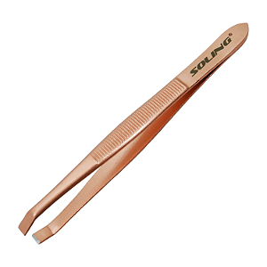 Pinça Soling Ponta Reta Rose Gold 264