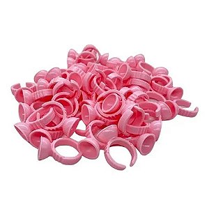 Kit com 100 Anéis Batoque Raso cor Rosa