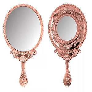Espelho de Mão Duplo Rose Gold