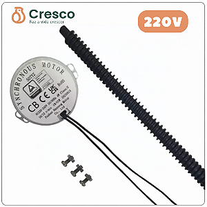 Peça CRESCO - Motor de Rolagem c/ Haste - 220v - Peça Reposição: Chocadeira Cresco 130 ovos