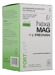 Hexa Mag 1000mg (magnésio) 60 Cápsulas - Fortlife